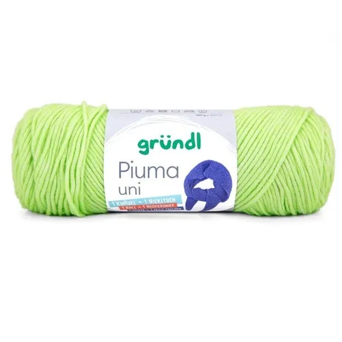 GRÜNDL WOLLE PIUMA UNI 100 g LIMETTE STRICKGARN HÄKELGARN