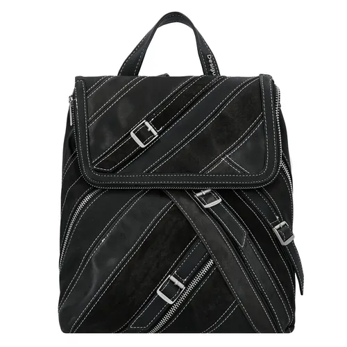 Desigual Fibonacci Hampton Mini Backpack - Dunkelbrauner Rucksack für Damen - Stylischer Mini Rucksack in Schwarz, aus 100% Polyurethan, mit verstellbaren Trägern – ideal für modebewusste Frauen unterwegs.