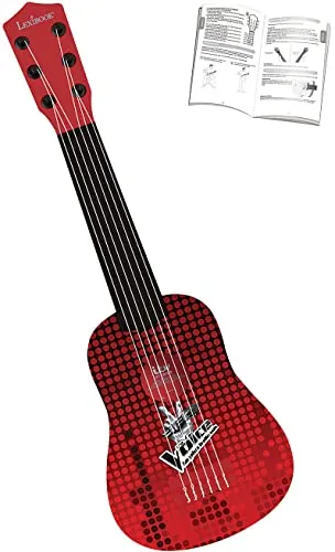 Lexibook K200TV The Voice First Gitarre, 6 Nylonsaiten, 53 cm, Anleitung inklusive, rot/schwarz