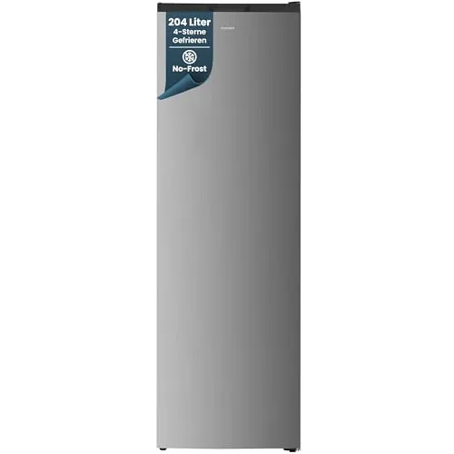 homeX Gefrierschrank FSN2041E-S – 204L, No Frost, 4-Sterne, Silber