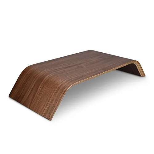 kalibri Bildschirm Holzständer - Schreibtischaufsatz aus Walnussholz - Monitor-Halterungen & -Ständer, bietet sicheren Halt für iMac, Laptop oder Monitor und sorgt durch ergonomische Höhe für eine gesunde Sitzhaltung.
