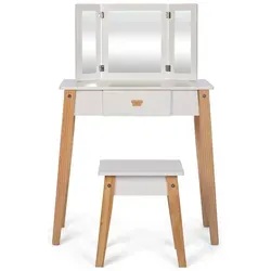 Produktbild MAMAMEMO 2tlg. Set: Kinderschminktisch in Weiß