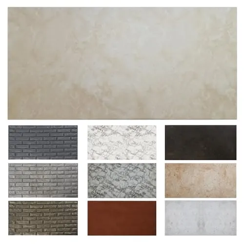 MDEKOR Wandpaneele Stein 50x100 cm | XPS 3D Wandverkleidung in Steinoptik| 16 Stück = 8 m² Sand | Paneele 4,5 mm dick | Dekorative Platten aus Porystyrol für Innenräume