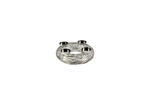 Werner Voß Adventskranz Tangle - silber - Edelstahl - 37x12 cm - Dekofiguren: Eleganter Adventskranz aus Edelstahl, 37x12 cm, ideal zum individuellen Schmücken mit Lichtern und Accessoires für eine persönliche Weihnachtsdeko.