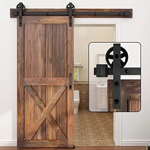 WINSOON 150cm Einzelschiebetür Set – Industrie Schiebetürbeschlag für Holz