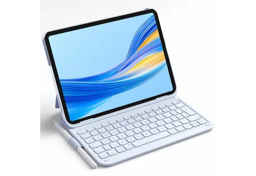 Inateck iPad 10 Generation Hülle mit Tastatur, ultraleicht und vielseitig - Tastatur für iPad 10 Gen., Air und Pro 11 Zoll, nur 434g schwer, mit Stifthalter und einfacher Hoch- und Querformat-Anzeige – ideal für mobiles Arbeiten.