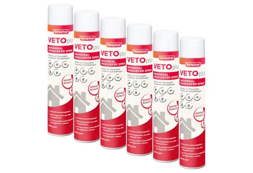 beaphar Insektenspray VETOplus Universal Ungeziefer Spray 750 ml - Effektives Ungeziefer Spray für Flöhe, Bettwanzen und Zecken. Praktische Anwendung durch Sprühmechanismus, ideal für den Haushalt.