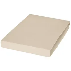 Janine Topper-Spannbetttuch 200x200 cm - Beige/Sand - Bettlaken aus hochwertigem Mischgewebe, bügelfrei und besonders dehnbar für höchsten Schlafkomfort. Allergikerfreundlich und pflegeleicht, ideal für eine behagliche Wohlfühlatmosphäre.
