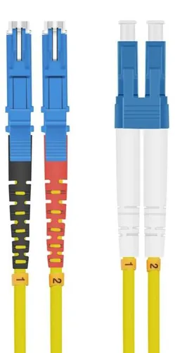 helos LWL Patchkabel OS2 Duplex E2000® (LSH)-LC 9/125µm gelb 3m
