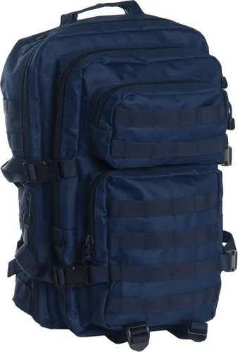 Mil-Tec US Assault Pack Backpack L, Dunkelblau - Robuster Rucksack mit 2 geräumigen Hauptfächern, Fronttasche mit Organizer und ergonomisch gepolsterten Schultergurten – ideal für Outdoor-Abenteuer und Reisen.