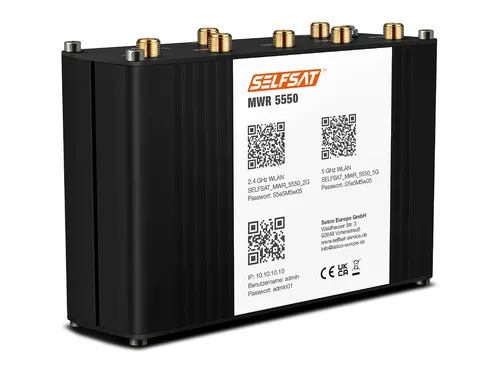 SELFSAT MWR 5550-5G Router - Router für Wohnmobile mit bis zu 3,3 Gbit/s, unterstützt WLAN und Mobilfunk, ideal für mehrere Geräte und flexibel im Betrieb.