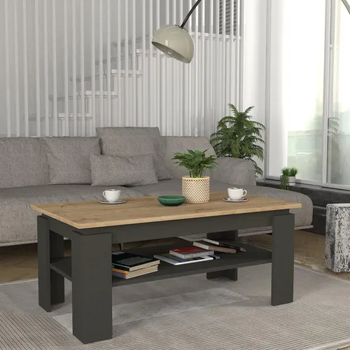 [en.casa] Couchtisch Krirdfjos – Moderner Wohnzimmertisch mit Ablage