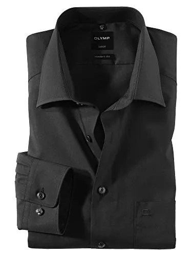 OLYMP Luxor Herren Businesshemd, Gr. 42, schwarz in schwarz von Olymp