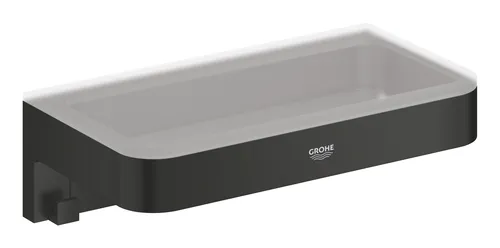 GROHE Start Cube Duschkorb - Einteilige Toiletten - Praktische Ablage für Shampoo oder Rasierer, elegante matt schwarze Optik und flexible Montageoptionen für dein Badezimmer.