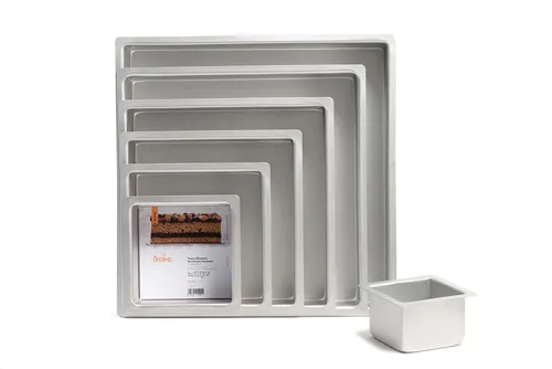 Profi quadratischen backform aus eloxiertem aluminium 25x25x10h