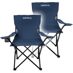 24MOVE® Campingstuhl Faltstuhl 2er Set, blau