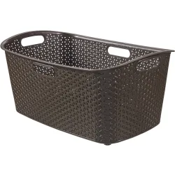 Keter CURVER MY STYLE Wäschekorb 47 Liter - Wäschekorb in modernem Rattan-Design, ideal zur Aufbewahrung und optimalen Belüftung der Wäsche, perfekt für ein ordentliches Zuhause.
