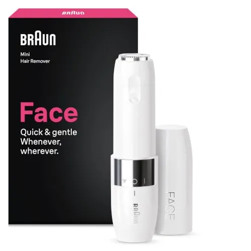 Braun Face Mini-Haarentferner Damen FS1005, Elektrischer Gesichtshaarentferner für sanfte Rasur