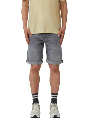 QS Herren 2165154 Jeans Bermuda, grau, 30 - Herren-Shorts aus strapazierfähigem Denim, ideal für lässige Sommerlooks und bequemes Tragen.