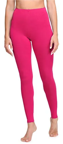 Ladeheid Leggings Damen aus Baumwolle Bequeme und Lange Leggins für Frauen für Frühling Sommer Herbst Winter Saison LA40-133 (Amaranth, L)