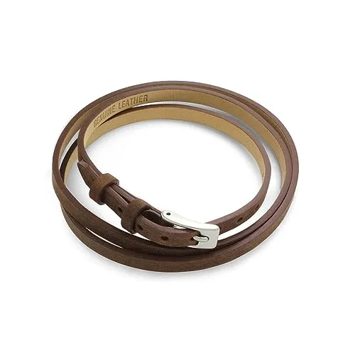 DUR Schmuck Armband, Lederarmband, Wickelarmband 62 cm A1704 Mittelbraun