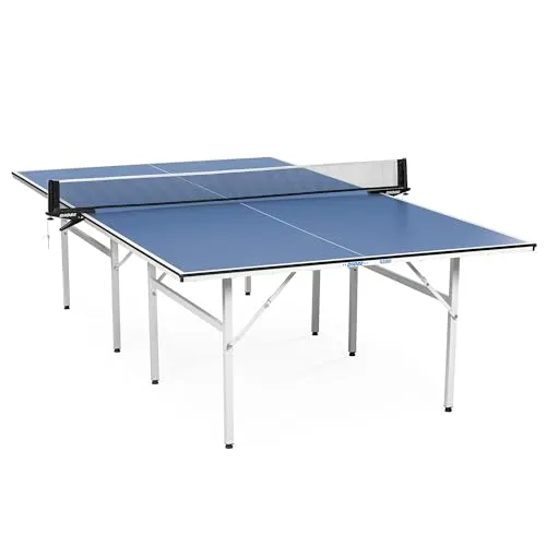 Dione Tischtennisplatte S100i Indoor - Vormontiert und kompakt - Tischtennisplatte für Indoor mit Originalformat 274x152cm, vormontiert geliefert für sofortigen Spielspaß und leicht zu verstauen.