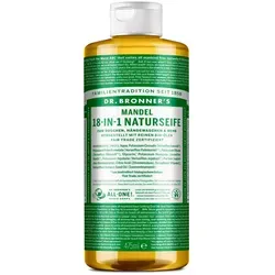Dr. Bronner’s 18in1 Naturseife Mandel 475ml - Seife mit natürlichem Mandelaroma, pflegt die Haut mit biologischen Ölen und sorgt für ein frisches, würziges Dufterlebnis.
