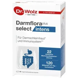 Darmflora Plus Select Intens 80 ST - Nahrungsergänzungsmittel mit 100 Milliarden lebenden Milchsäurebakterien pro Tagesdosis, unterstützt eine gesunde Darmflora und ist ideal während oder nach einer Antibiotikum-Therapie.