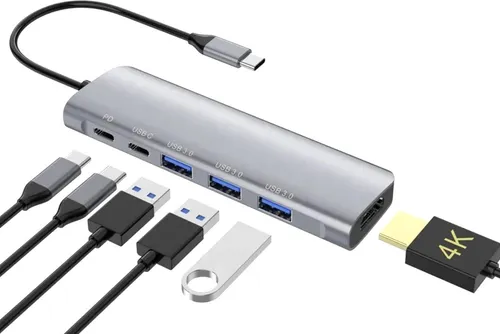 HUB USB-C HDMI 4k USB 3.0 Gen 1 PD Stromversorgung 100W