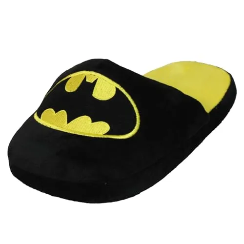 SAM's - Improve your Bikestyle! Hausschuhe Superhelden (Batman - Schwarz Gelb, EU Schuhgrößensystem, Erwachsene, Numerisch (von/bis), M, 37, 39)