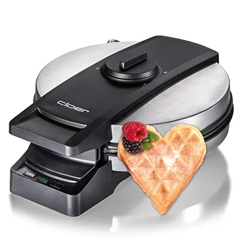 Cloer 1898 Waffeleisen Professional - 950 W, große Herzwaffel 16,5 cm, zuckerresistente Doppelbeschichtung für gewerblichen Einsatz