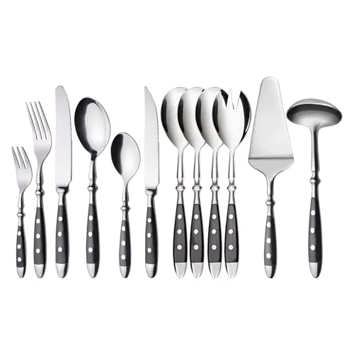 GRÄWE Besteckset NÜRNBERG BUN72 - 72-teiliges Besteckset im Landhausstil für 12 Personen, mit hochwertigem Eigengewicht für besten Griff. Ideal für festliche Anlässe und den täglichen Gebrauch.