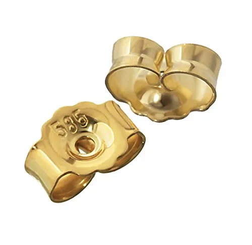 NKlaus 5 Paar 585 Gelbgold Ohrstecker Gegenstecker 5,2mm - Hochwertige Gegenstecker aus 585er Gelbgold für Ohrringe. Ideal für sicheren Halt und elegantes Design. Lieferumfang: 10 Stück, Lochdurchmesser 0,8 mm.