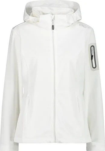 CMP Woman Jacket Zip Hood bianco-stone (05XN) 40 - Funktionsjacke für Damen, wasserdicht mit 8000 mm Wassersäule, ideal für Outdoor-Aktivitäten und kalte Tage, ausgestattet mit verstellbarer Kapuze und praktischen Taschen.