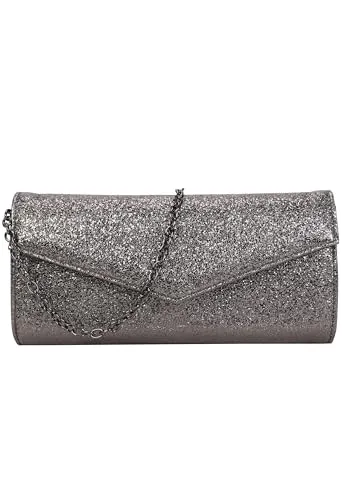 Buffalo Damen Secco Glitter Dark Grey Clutch