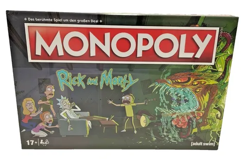 Monopoly - Rick and Morty (deutsch) - Gesellschaftsspiel mit intergalaktischem Spaß, bringt die verrückte Welt von Rick und Morty auf den Tisch und sorgt für unvergessliche Spielabende!