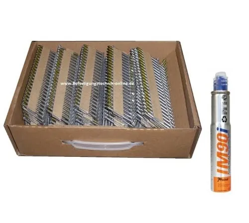 Ankernägel 4,0x50mm 34° papier für Paslode PPN 50i/PPN 50Ci - Hochwertige Ankernägel, ideal für Bau- und Renovierungsprojekte. Große Packung mit 1000 Stück, inklusive 1x Ci Gas für zuverlässigen Einsatz. Perfekte Abmessungen für stabile und langlebige Befestigungen.