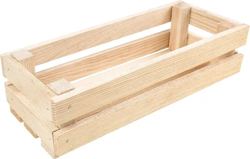 Creative Deco Holzkiste Weinkiste klein Obstkiste Aufbewahrungskiste 34x14x9 cm, echtes Kiefernholz