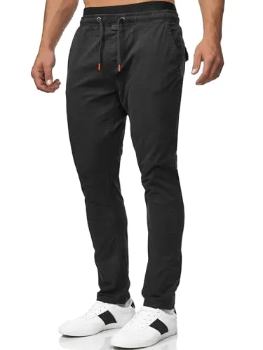 Indicode Herren Osborne Stoffhose aus 98% Baumwolle | Herrenhose Freizeithose für Männer Black, M
