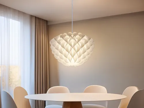 Skandinavische LED Pendelleuchte Ø 40cm für Esstisch und Wohnzimmer - Deckenleuchte im skandinavischen Design mit wabenförmigem Lampenschirm aus Kunststoff, ideal für stimmungsvolle Lichtspiele und dimmbar für individuellen Komfort.