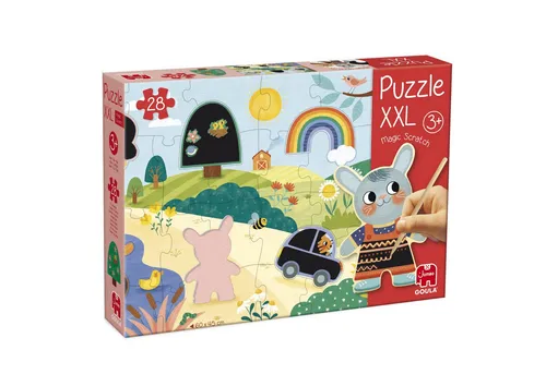Goula Puzzle Goula, Magic Scratch, 28 Teile XXL Puzzle, 28 Puzzleteile