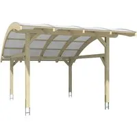 Skan Holz Carport Schwaben 434 x 630 cm - Stabiler Carport aus hochwertigem Leimholz, gefertigt für eine lange Lebensdauer. Die Dacheindeckung aus Polycarbonat schützt zuverlässig vor Witterungseinflüssen. Ideal für Ihren Garten!