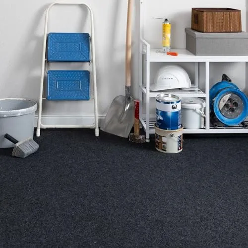 Steffensmeier Teppichboden Nadelfilz Paris | Meterware Rollenware Bodenbelag 3 mm für Abstellkammer Dachboden Hobbyraum | Anthrazit, Größe: 133x200 cm