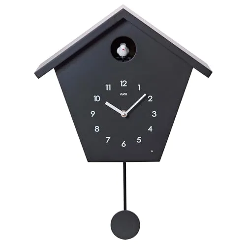 Cuco Clock Kuckucksuhr SCHWARZWALDHAUS - Moderne Kuckucksuhr mit Nachtruhefunktion und Vogelgezwitscher, ideal für eine stilvolle und ruhige Atmosphäre in deinem Zuhause.