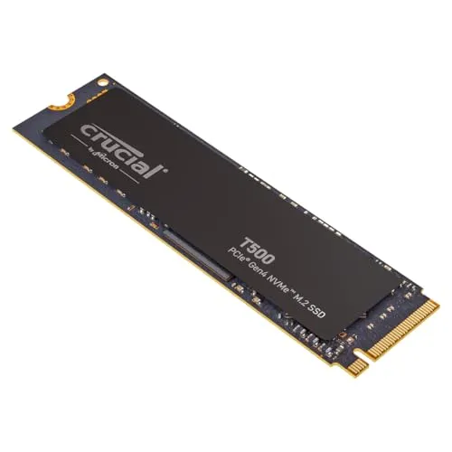 Crucial T500 SSD 500GB PCIe Gen4 NVMe M.2 - Blitzschnelle Leistung bis 7200MB/s, ideal für Gaming und Content-Erstellung mit 1 Monat Adobe Creative Cloud Zugang