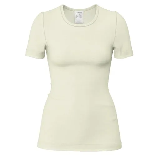 HERMKO Unterziehshirt 40800 Merinowolle/Tencel kurzarm Shirt beige 36/38 (S)