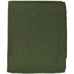 Lifeventure RFiD Geldbörse Barva: Oliv - Grün - Portemonnaie mit RFiD-Schutz aus recyceltem Nylon, wasserdicht und geräumig, ideal für Reisen und Alltag.