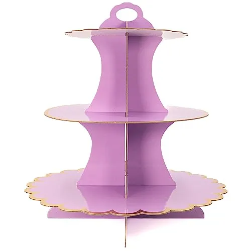 INTIRILIFE Etagere aus Karton mit 3 Ebenen in Lila von Intirilife