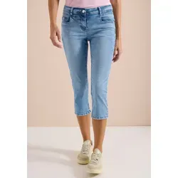 Cecil 3/4 Slim Leg Jeans Casual Fit Light Blue Washed 30 in blau von CECIL