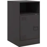 vidaXL Nachttisch Schwarz 34,5x39x62 cm aus Stahl - Eleganter Nachttisch aus kaltgewalztem Stahl, bietet stabilen Stauraum für Bücher und Fernbedienungen. Pflegeleicht und mit praktischem Griff für einfachen Zugang.